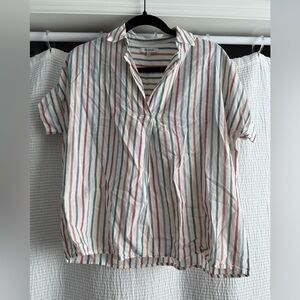 Madewell Red and Blue Casual Button Down Shirt